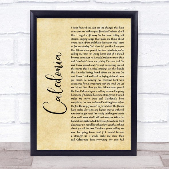 Dougie MacLean Caledonia Rustic Script Song Lyric Quote Music Print