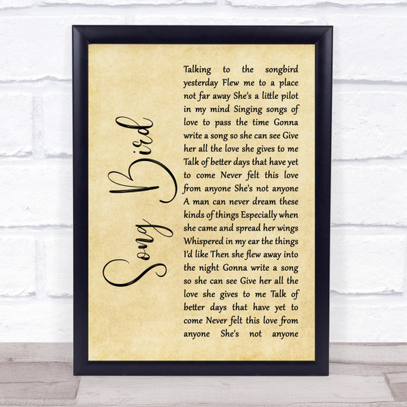 Oasis Song Bird Rustic Script Song Lyric Quote Print