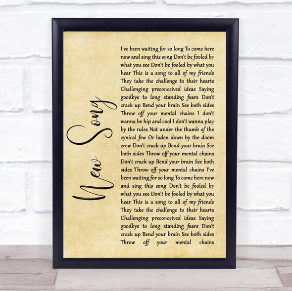 Howard Jones New Song Rustic Script Song Lyric Quote Print