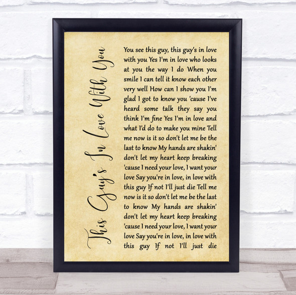 Herb Albert This Guy?Æs In Love With You Rustic Script Song Lyric Quote Print