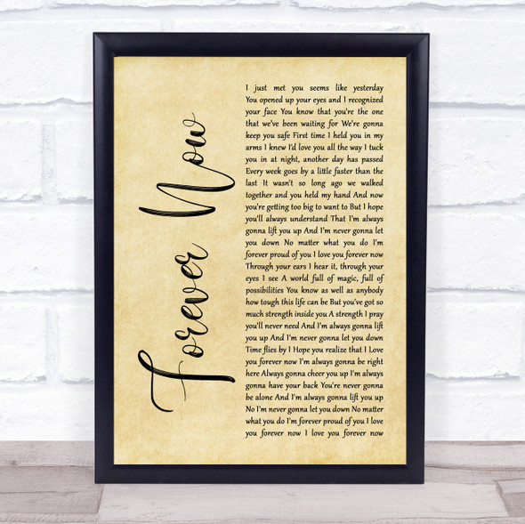 Michael Buble Forever Now Rustic Script Song Lyric Print
