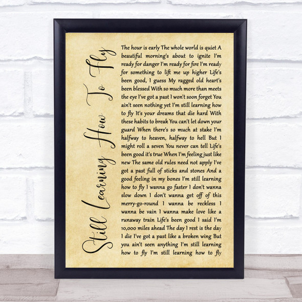 Rodney Crowell Still Learning How To Fly Rustic Script Song Lyric Print