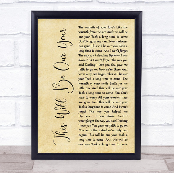 The Zombies This Will Be Our Year Rustic Script Song Lyric Print