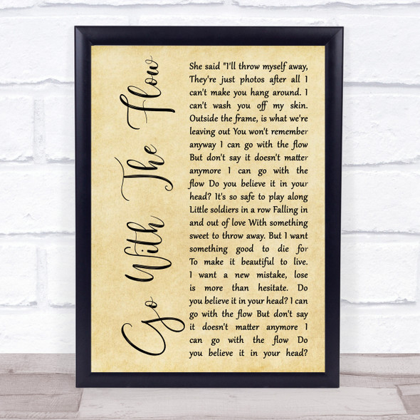 Queens of the Stone Age Go with the Flow Rustic Script Song Lyric Print