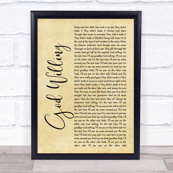 Dropkick Murphys God Willing Rustic Script Song Lyric Print