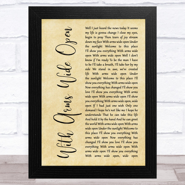 Creed With Arms Wide Open Rustic Script Song Lyric Music Art Print