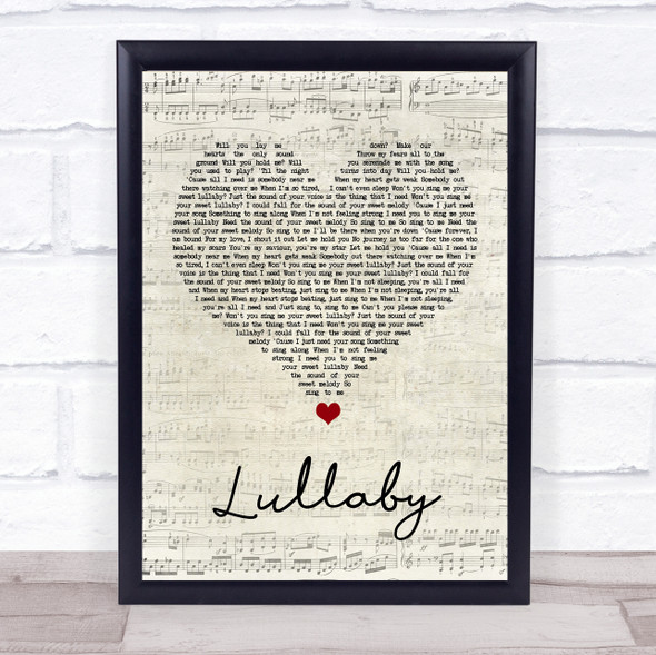 Sigala & Paloma Faith Lullaby Script Heart Song Lyric Print