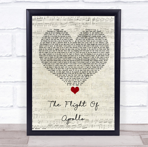 Angels & Airwaves The Flight Of Apollo Script Heart Song Lyric Quote Music Print