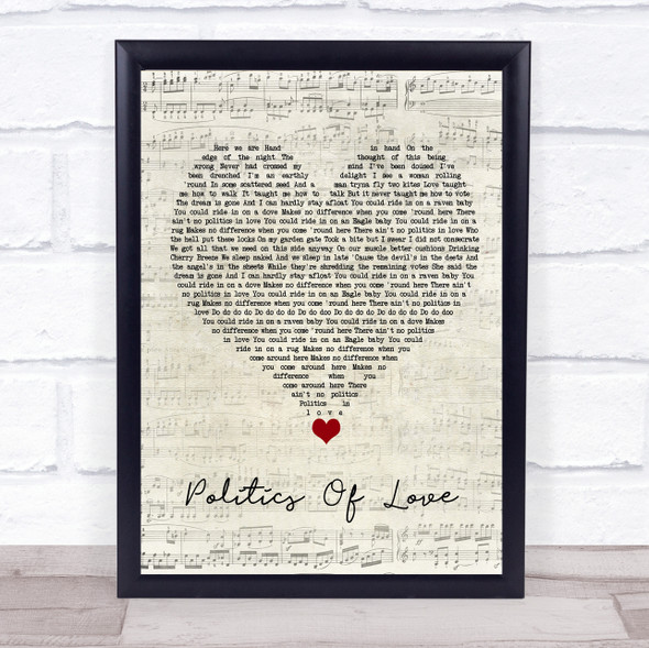 Alex Cameron Politics Of Love Script Heart Song Lyric Quote Music Print