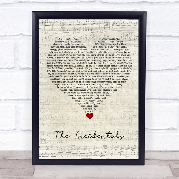 Alisha's Attic The Incidentals Script Heart Song Lyric Quote Music Print