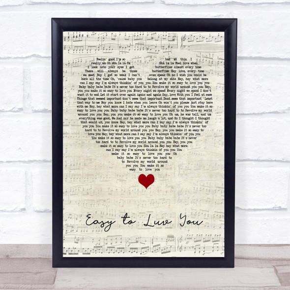 Stacie Orrico Easy to Luv You Script Heart Song Lyric Quote Music Print