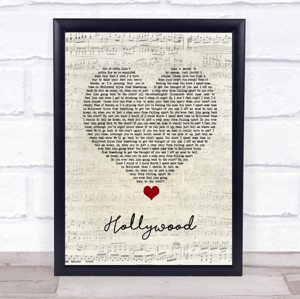 Lewis Capaldi Hollywood Script Heart Song Lyric Quote Music Print