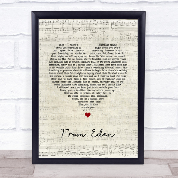 Hozier From Eden Script Heart Song Lyric Quote Music Print