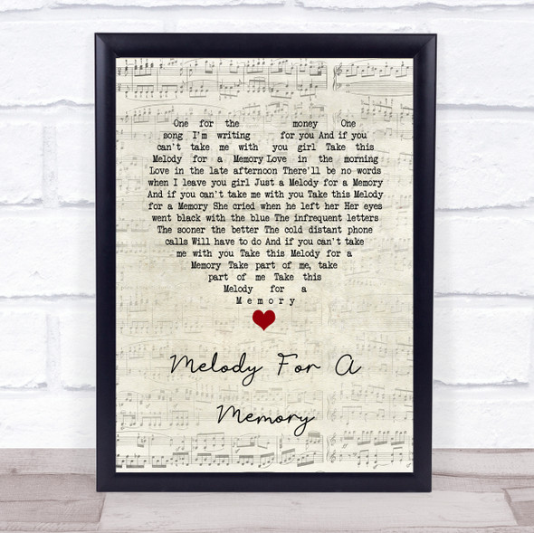 Hall & Oates Melody For A Memory Script Heart Song Lyric Wall Art Print