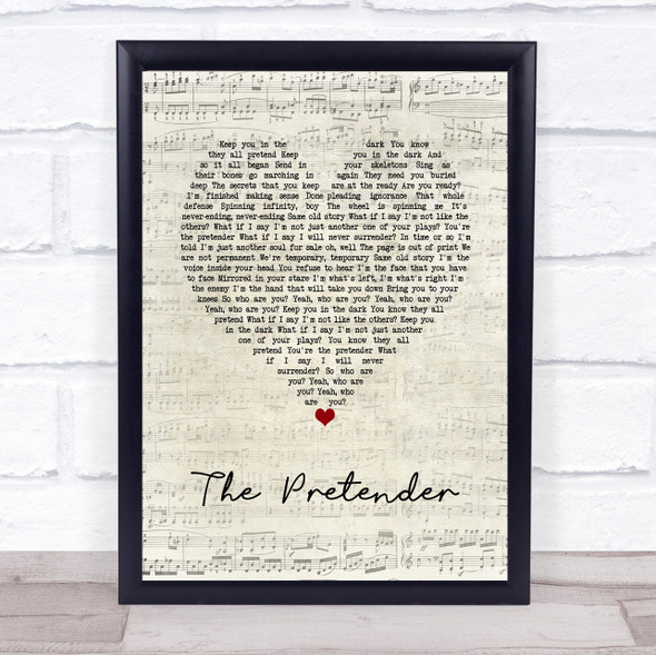 Foo Fighters The Pretender Script Heart Song Lyric Wall Art Print