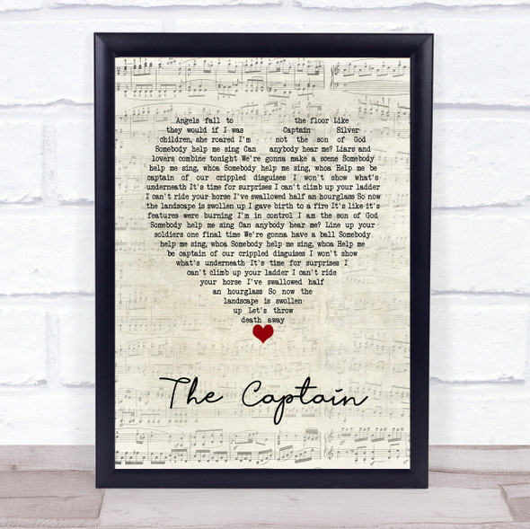 Biffy Clyro The Captain Script Heart Song Lyric Wall Art Print