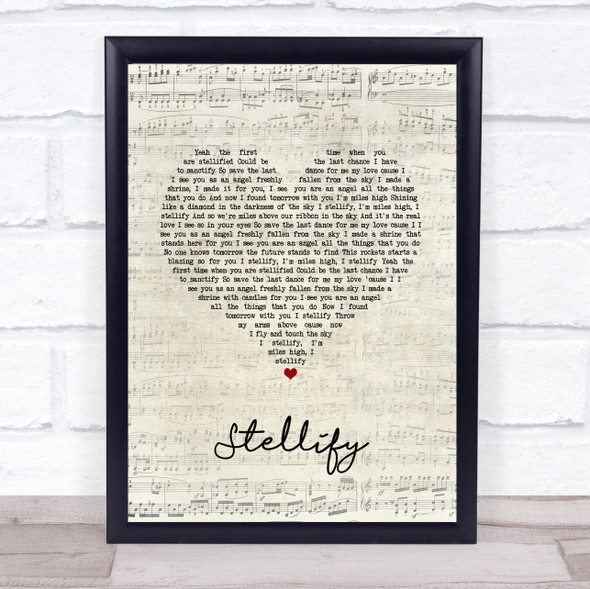 Ian Brown Stellify Script Heart Song Lyric Wall Art Print