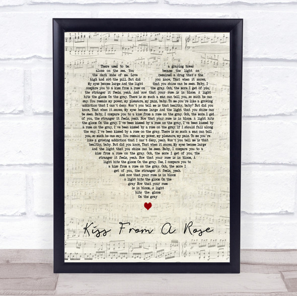 Kiss From A Rose Seal Script Heart Song Lyric Quote Print