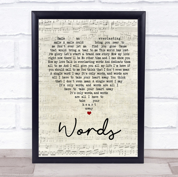 Bee Gees Words Script Heart Song Lyric Quote Print