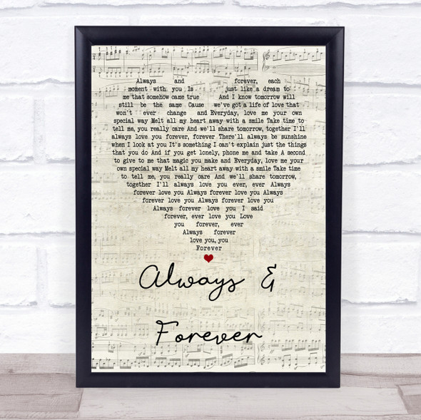 Heatwave Always And Forever Script Heart Song Lyric Quote Print