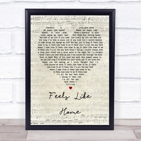 Chantal Kreviazuk Feels Like Home Script Heart Song Lyric Quote Print