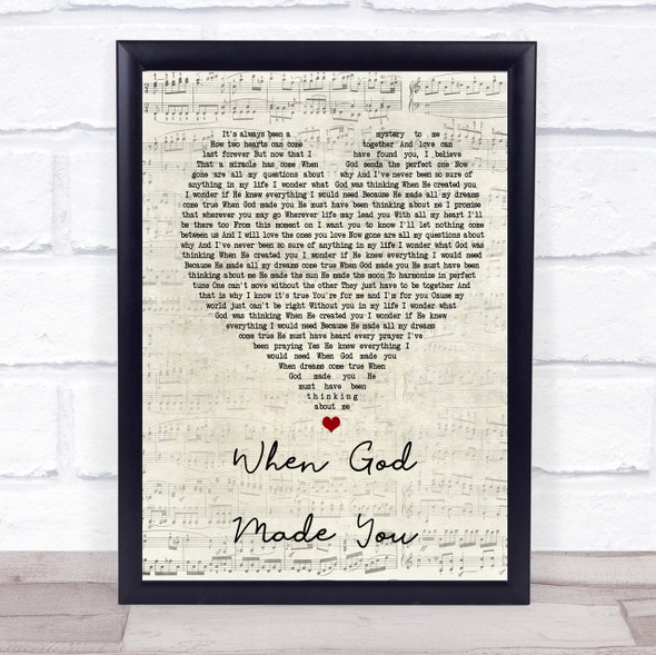 Newsong When God Made You Script Heart Song Lyric Quote Print