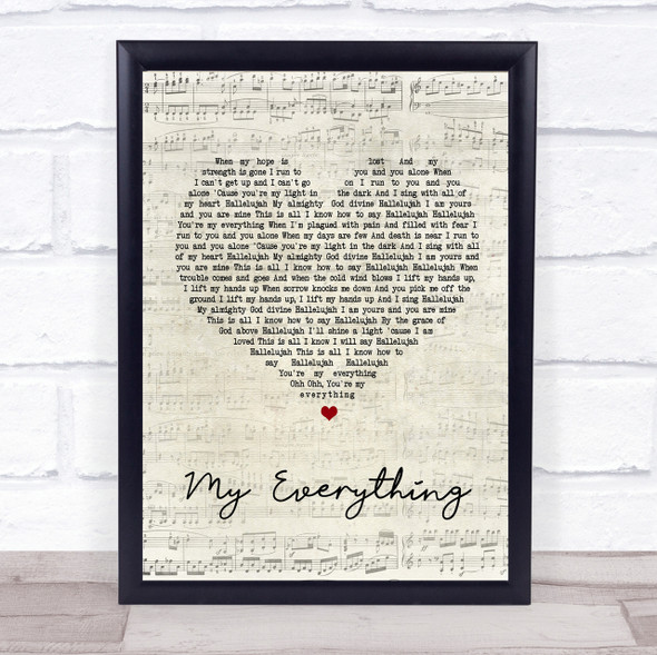 Owl City My Everything Script Heart Song Lyric Quote Print