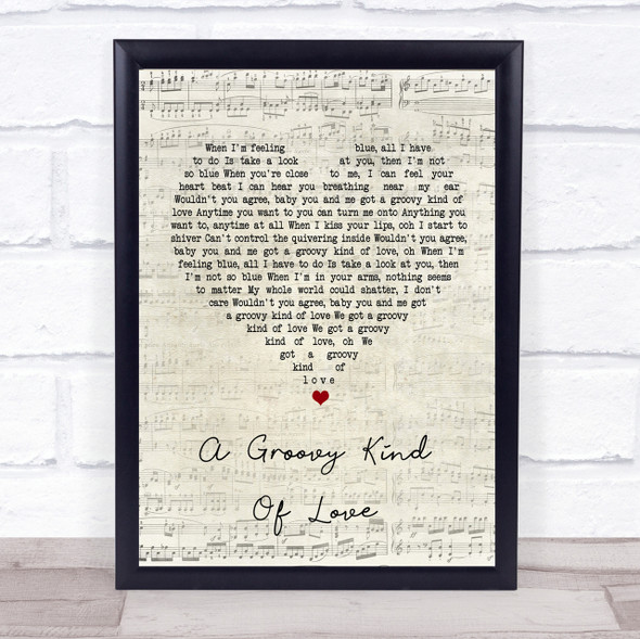 Phil Collins A Groovy Kind Of Love Script Heart Song Lyric Quote Print