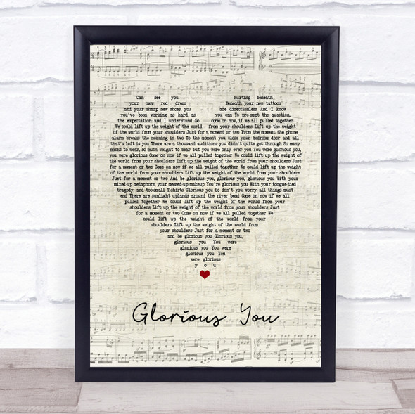 Frank Turner Glorious You Script Heart Quote Song Lyric Print
