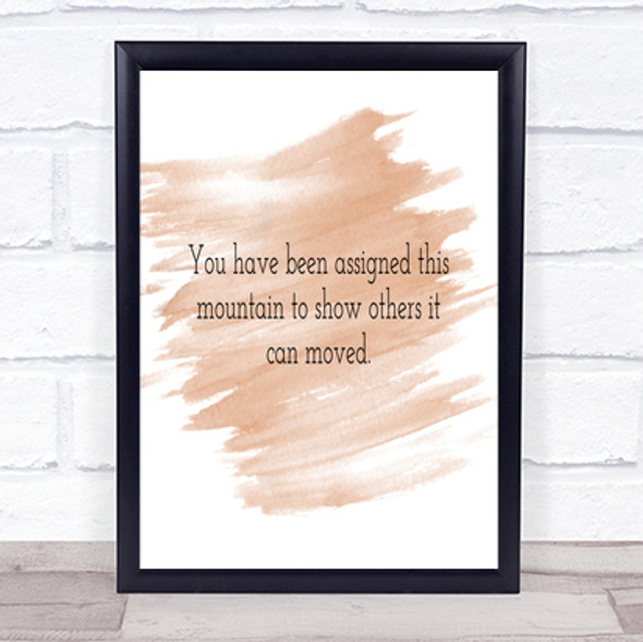 Mountains Can Be Moved Quote Print Watercolour Wall Art