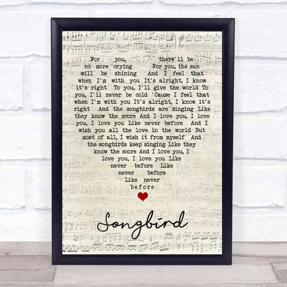 Songbird Fleetwood Mac Script Heart Quote Song Lyric Print