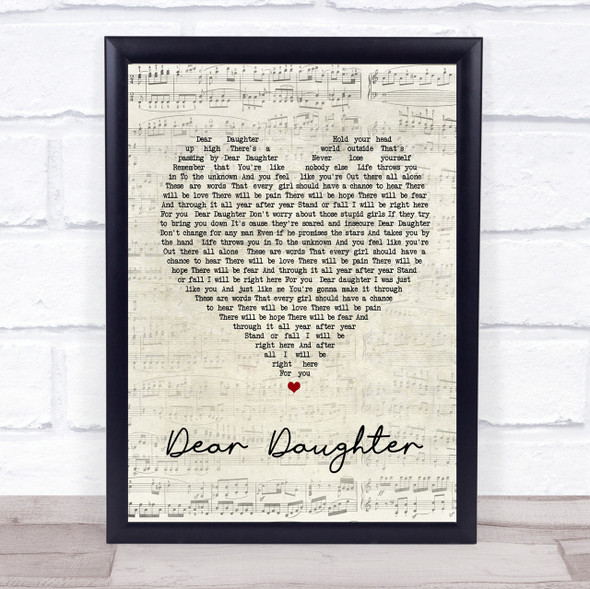 Halestorm Dear Daughter Script Heart Song Lyric Quote Print