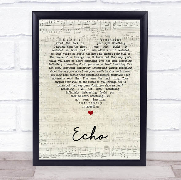 Incubus Echo Script Heart Song Lyric Quote Print