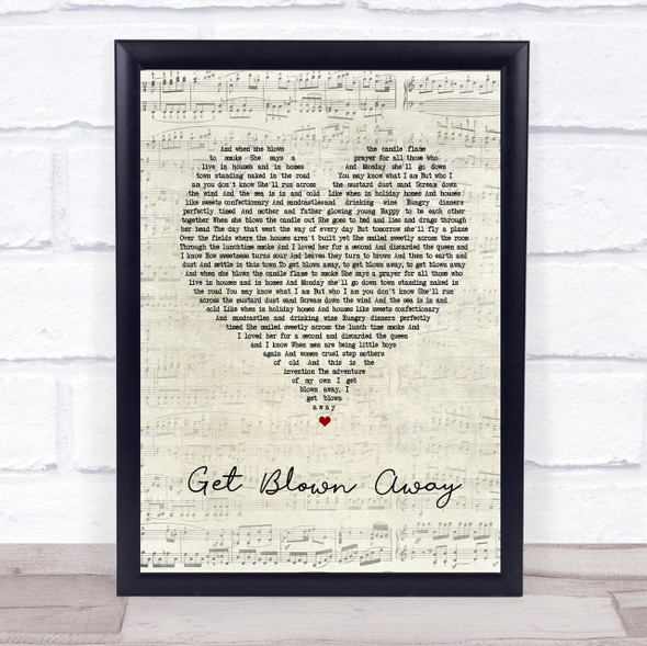 Ocean Colour Scene Get Blown Away Script Heart Song Lyric Quote Print