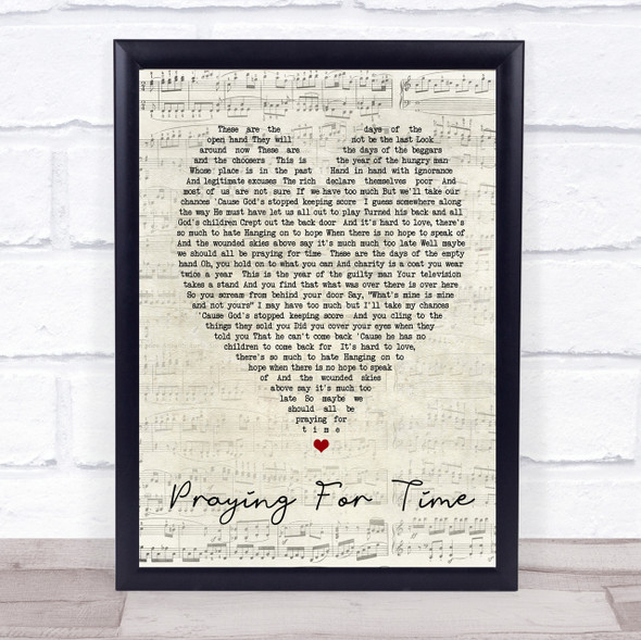 George Michael Praying For Time Script Heart Song Lyric Quote Print