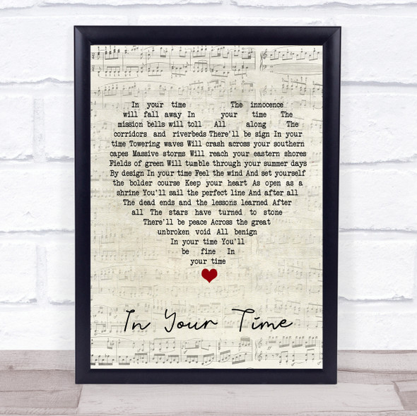 Bob Seger In Your Time Script Heart Song Lyric Print