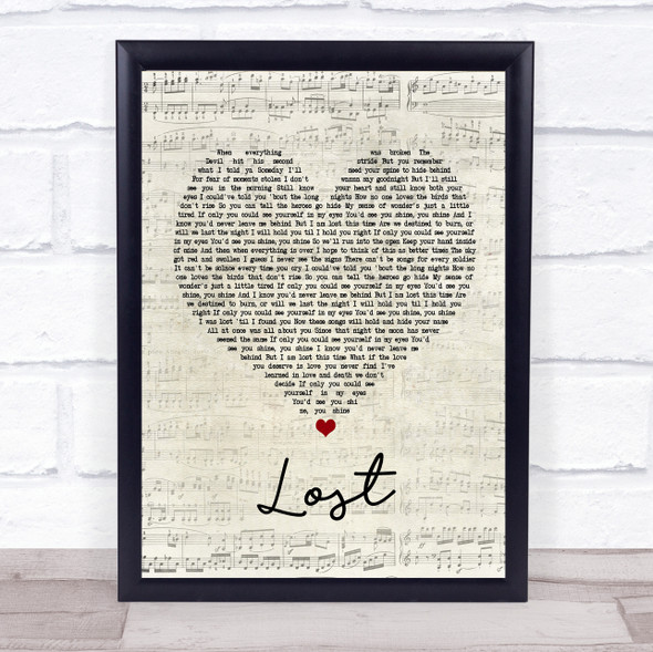 Dermot Kennedy Lost Script Heart Song Lyric Print