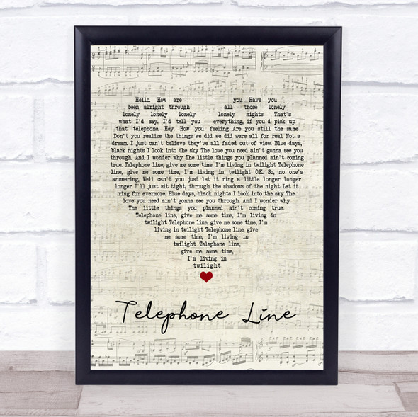 Electric Light Orchestra Telephone Line Script Heart Song Lyric Print