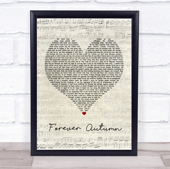 Justin Hayward Forever Autumn Script Heart Song Lyric Print