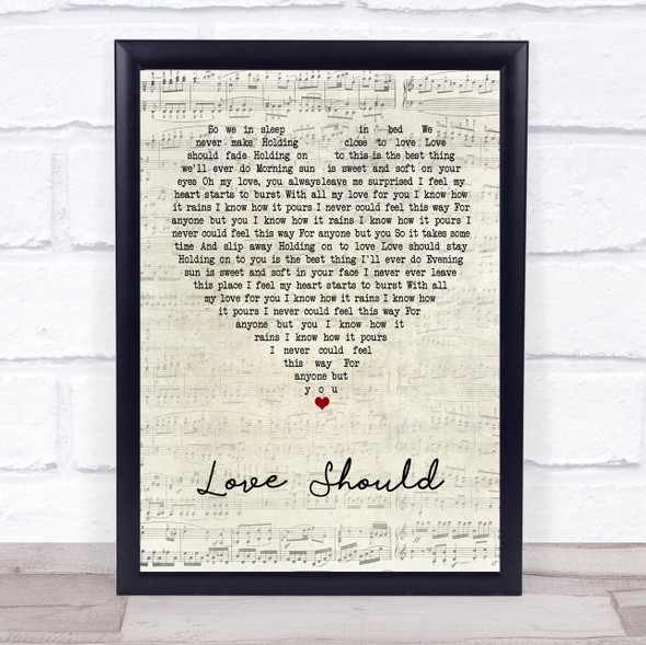 Moby Love Should Script Heart Song Lyric Print