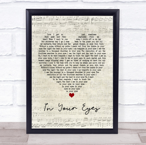 Peter Gabriel In Your Eyes Script Heart Song Lyric Print