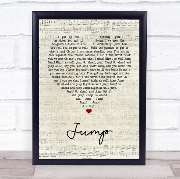 Van Halen Jump Script Heart Song Lyric Print