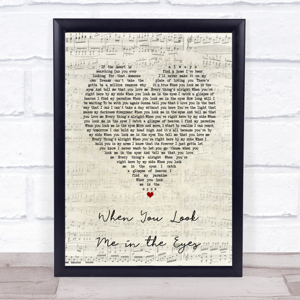 Jonas Brothers When You Look Me in the Eyes Script Heart Song Lyric Print