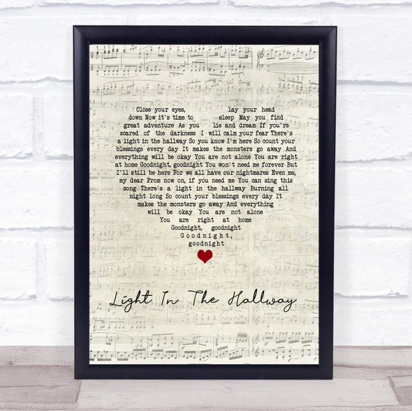 Pentatonix Light In The Hallway Script Heart Song Lyric Print