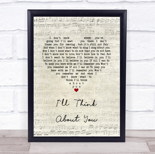 We Are Messengers I'll Think About You Script Heart Song Lyric Print