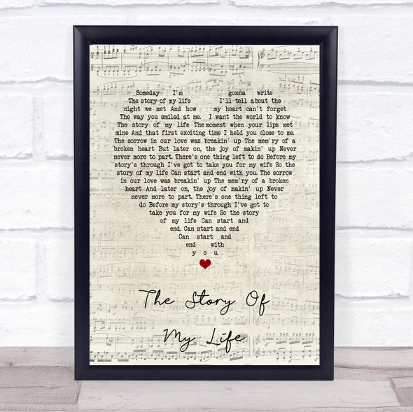 Michael Holliday The Story Of My Life Script Heart Song Lyric Print