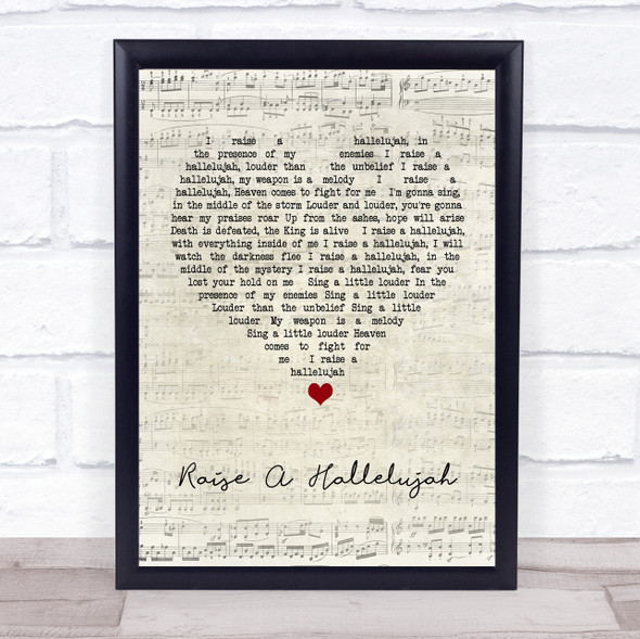 Bethel Music Raise A Hallelujah Script Heart Song Lyric Print