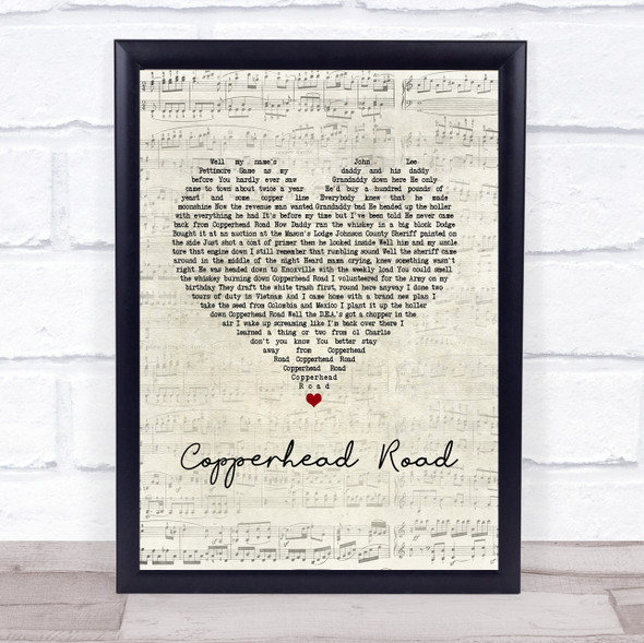 Steve Earle Copperhead Road Script Heart Song Lyric Print