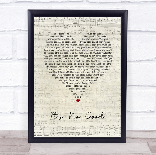 Depeche Mode It's No Good Script Heart Song Lyric Print