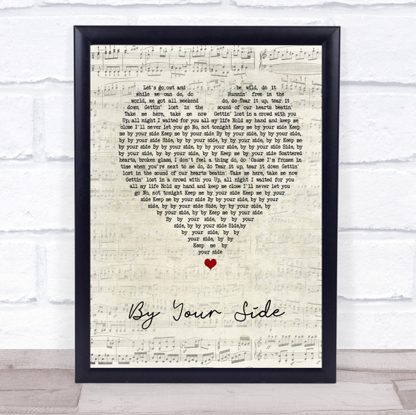 Jonas Blue By Your Side Script Heart Song Lyric Print